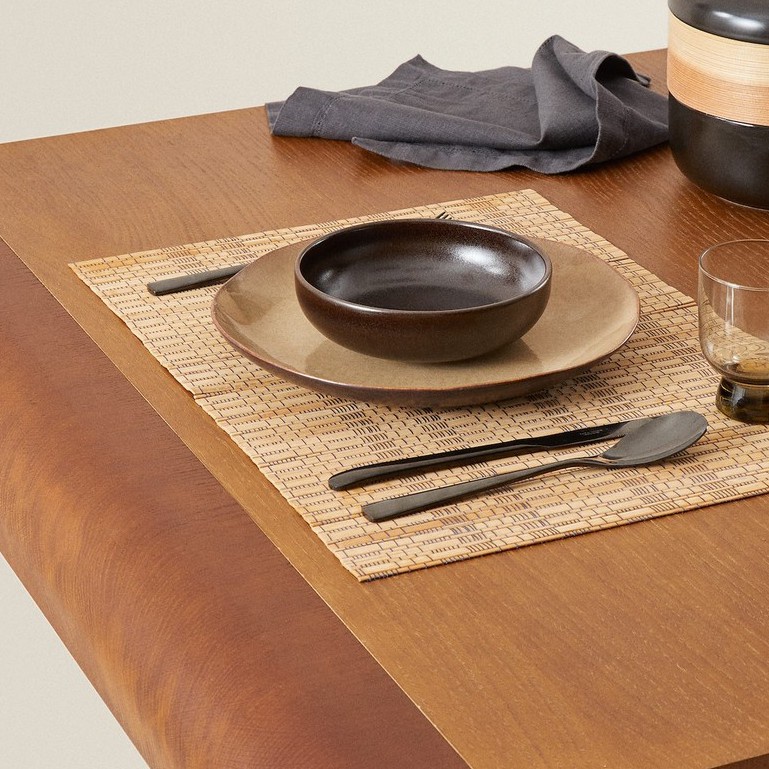 Esteira de mesa Jogo Americano Cozinha Bambu 4 Peças | Shopee Brasil