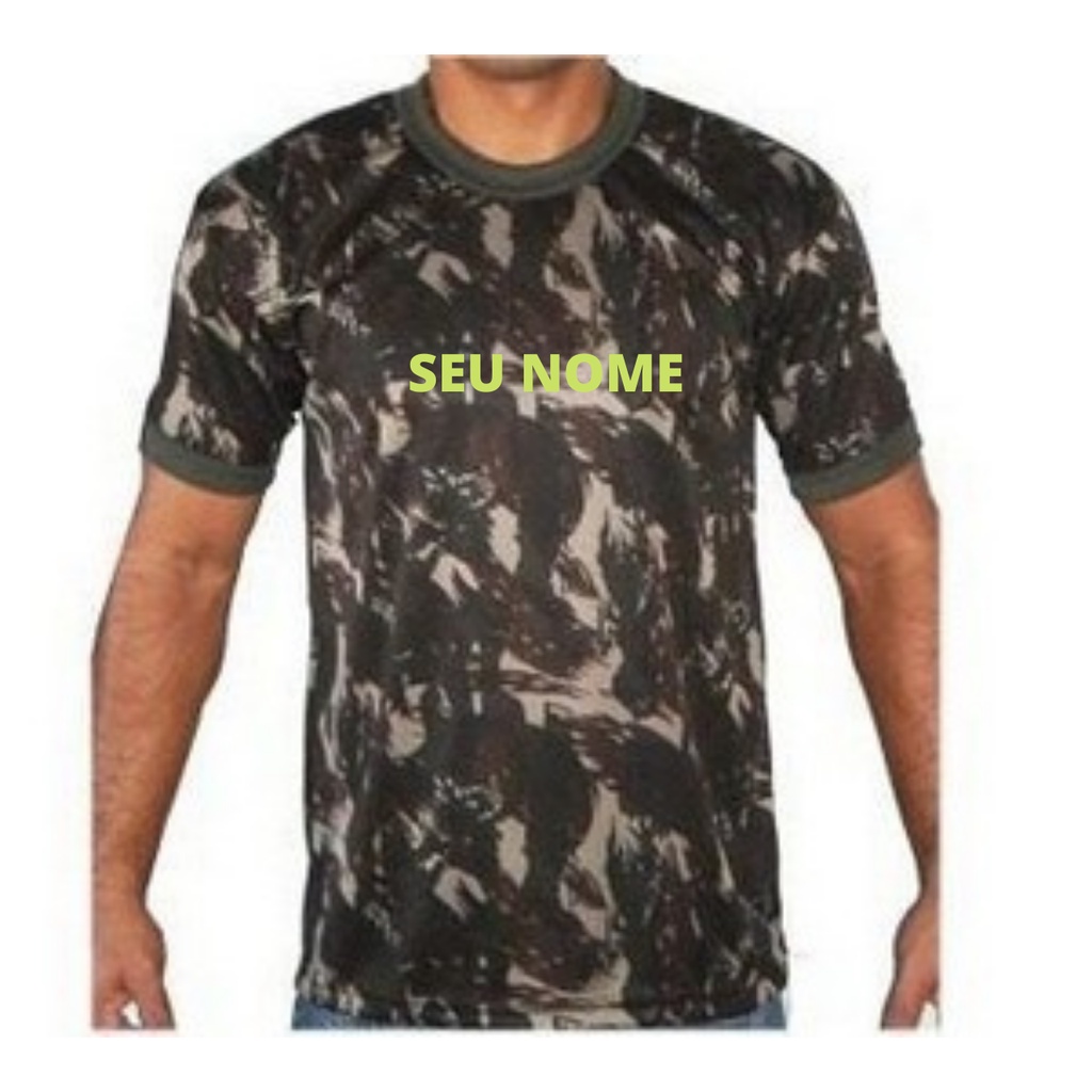 Camisa Camuflada Exército Brasileiro - Tecido Dryfit - Com Bordado