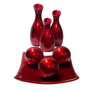 Kit Vasos De Cerâmica- Centro De Mesa - Enfeite Para Sala - 7 Peças