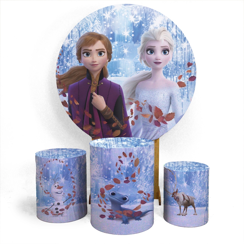 Kit Festa Casado 2 Painéis + Trio Capas Cilindro Frozen