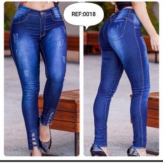 CALÇA CAPRI PLUS SIZE JEANS COM ELASTANO LEVANTA BUMBUM 46 AO 56