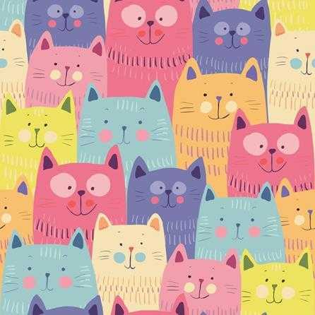 Papel de parede gatinhos gatos desenho autocolante