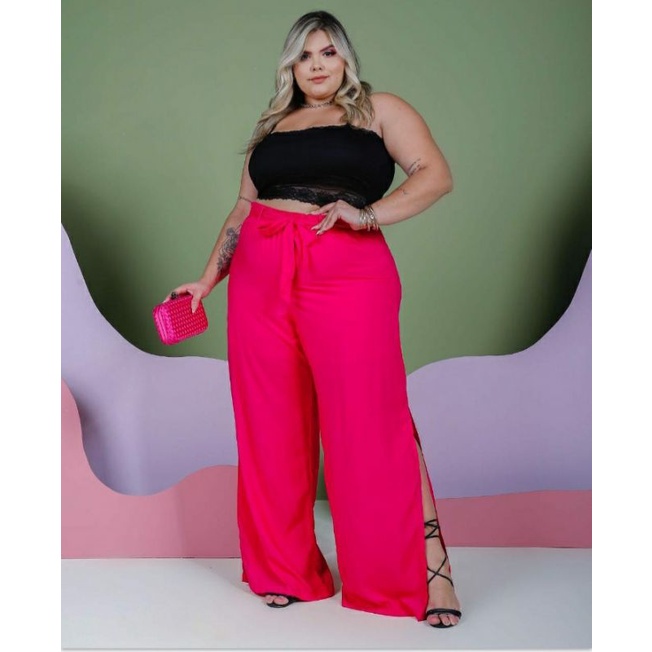 Pantalona de best sale linho plus size