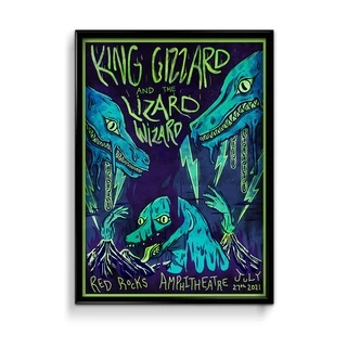 Quadro Decorativo King Gizzard and the Lizard Wizard Psicodélico Poster Show Arte Tamanho 60x40cm com Moldura