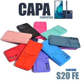 Case Capinha Capa Galaxy S20 Fe C/ Interior Aveludado Janelinha Proteção de Câmera e Porta Cartão
