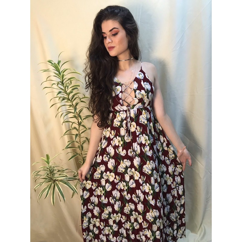 Vestido Flores e Poa Forever21, Vestido Feminino Forever 21 Usado 82962399