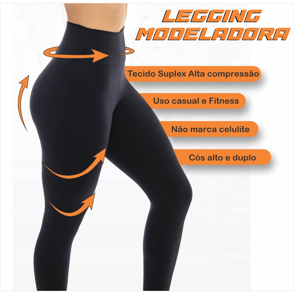 Tenda da Moda - Calça Legging feminina 3D Athletic Shine para treino  academia, legging 3d 