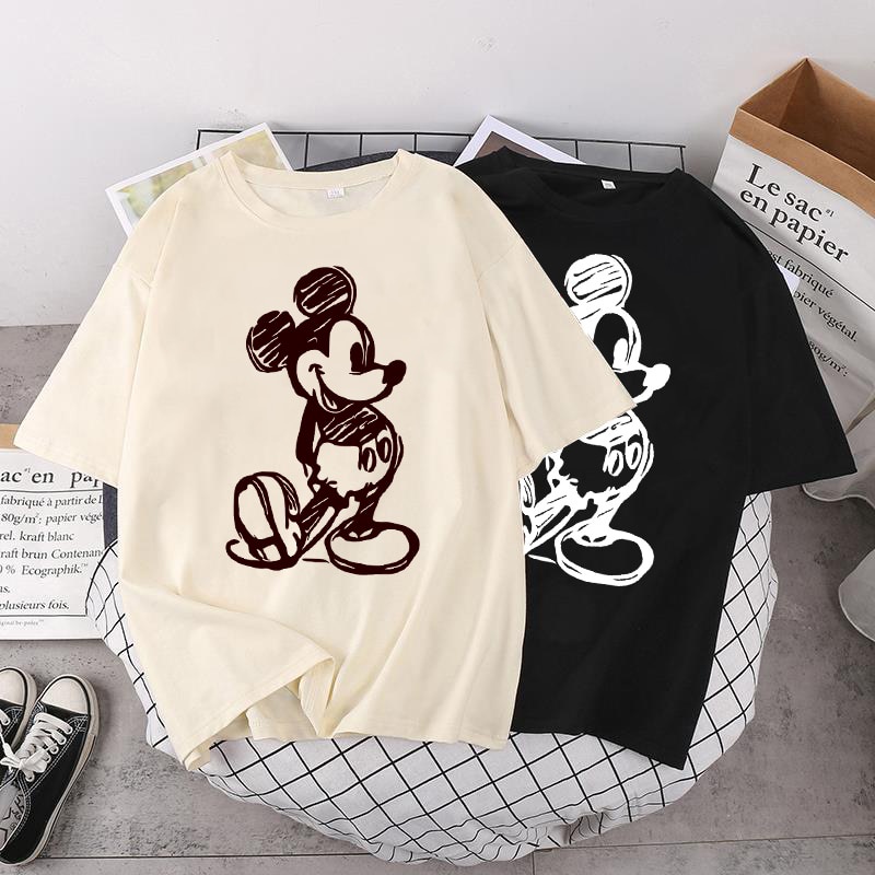 Disney Mickey Anime Blusas Y2k Plus Size Roupas Femininas T Gráfico Camisas Kawaii Harajuku Camisa De Grandes Dimensões Partes Superiores Das Mulheres