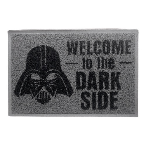 Tapete Capacho Vinil / PVC Coleção Cinema Star Wars Darth Vader WELCOME TO THE DARK SIDE 60 cm X 40 cm - Antiderrapante Decorativo