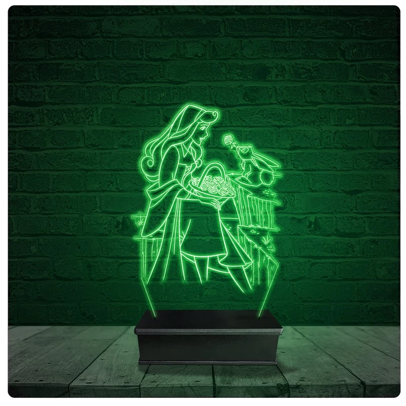 Luminária Abajur Acrílico Led - Cinderela Princesa 6