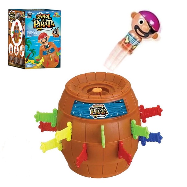 Kit Jogo Pula Pirata Barril + Jogo Hipopótamo Papa Tudo - Linha Premium M5  Armarinhos