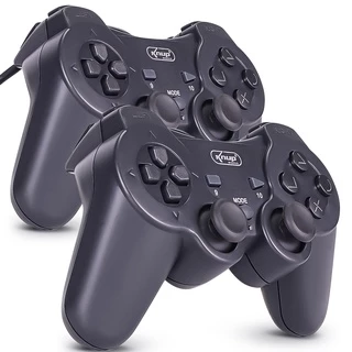 Kit 2 Controle Dualshock Ps3 Playstation 3 Pc Computador Joystick USB com Fio Vídeo Game Analógico Vibratório Notebook Mac