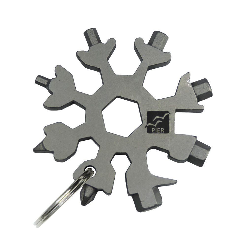 Ferramenta Chave Snowflake Multifunção - Chave de Fenda / Chave Philips / Chave Allen / Chave de Boca - Prateada