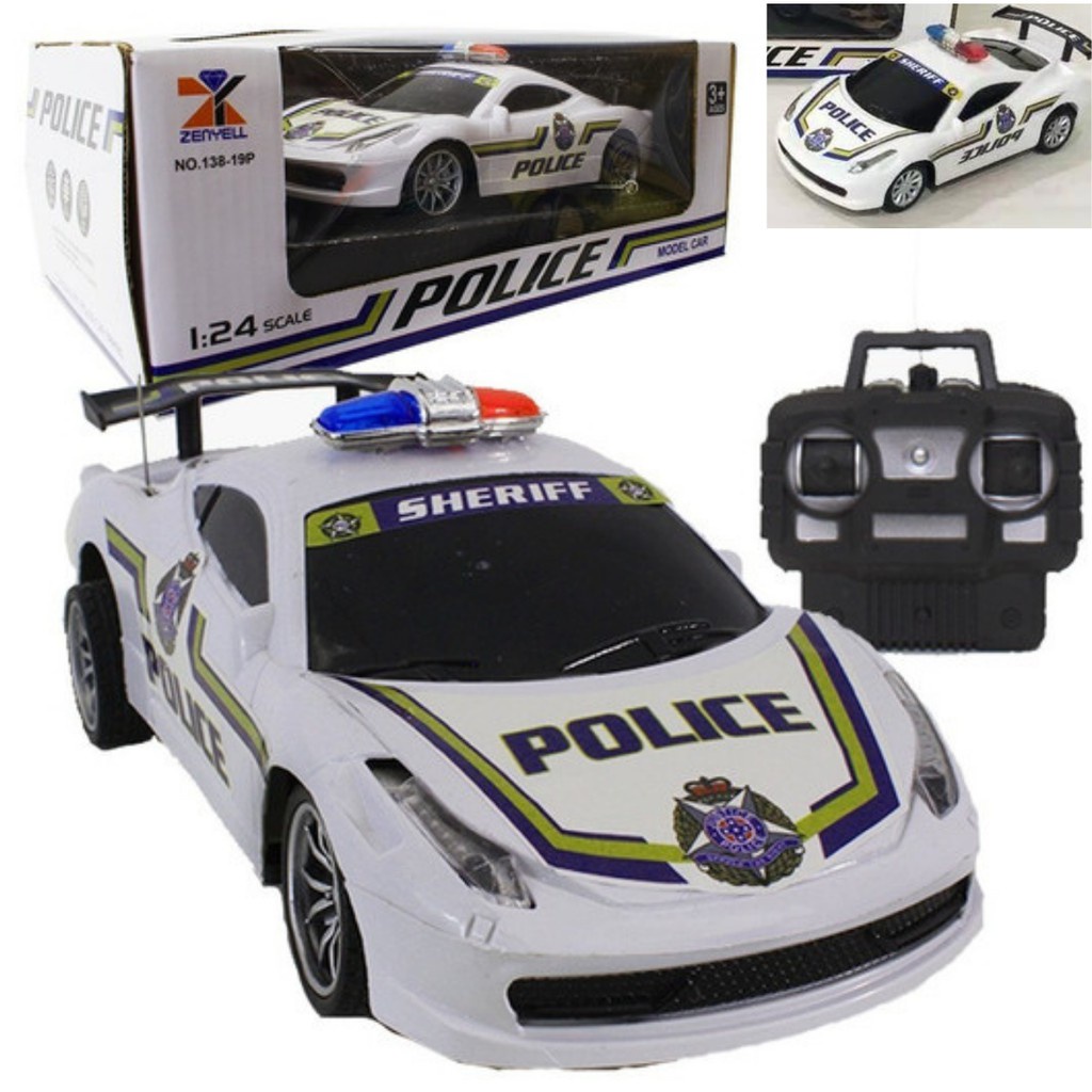 Kids R/c Rádio Controle Polícia Escala 1:12 Brinquedo Carro De Corrida  Velocidade Real Som Sirene