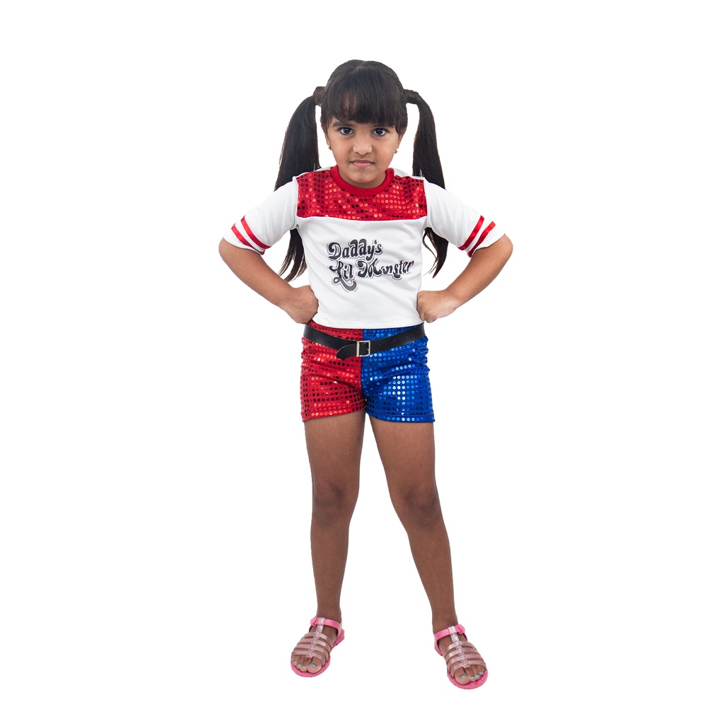 Fantasia Completa Arlequina  Roupa Infantil para Menina Importada