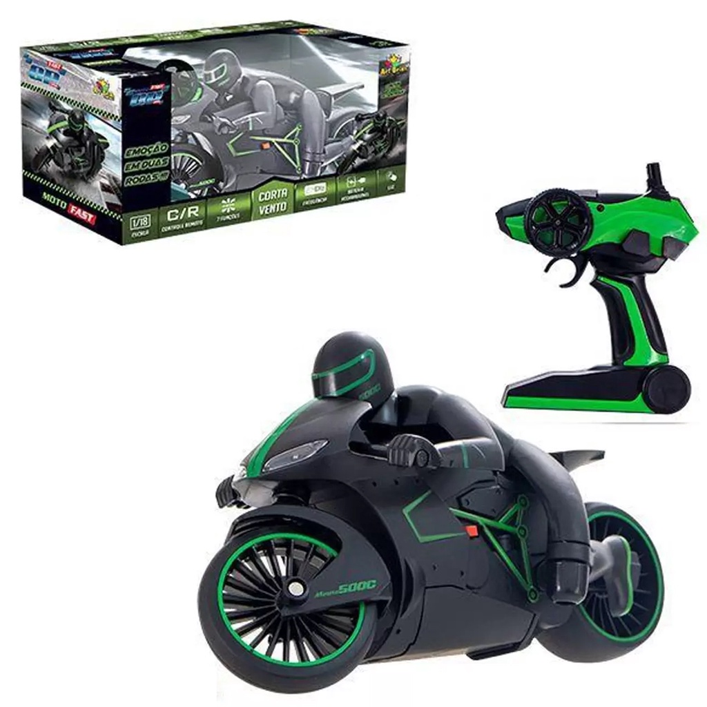 Moto Fast GP Corta Vento Controle Remoto Infantil 7 Funcoes Todas as ...