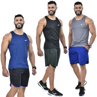 Kit Bermuda Street com Regata DriFit para Atividade Física e Academia Garra Sport