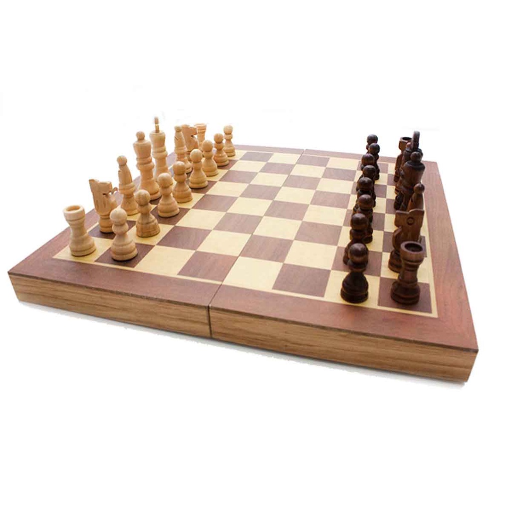 Jogo de xadrez em madeira maciça de oliveira grande e exclusivo (1) -  Madeira de oliveira - Catawiki