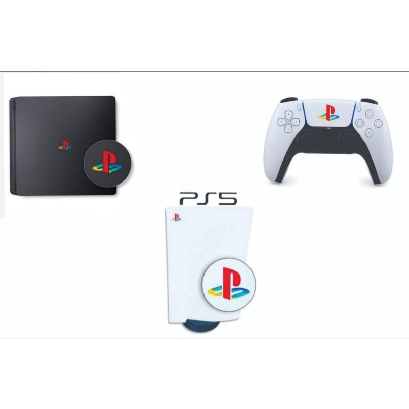 Adesivo Logo Playstation Ps5 Retro 2 Unidades