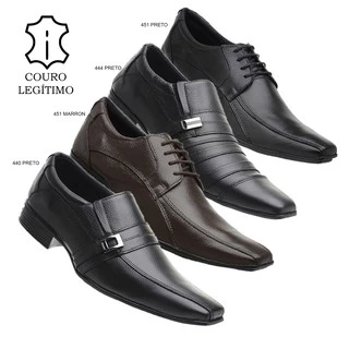 Kit 4 Pares Sapato Masculino Em Couro