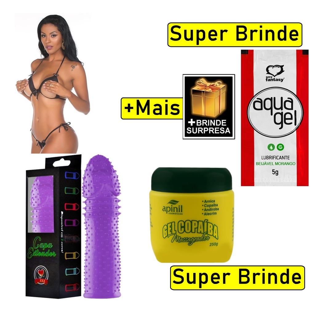 Kit Capa Peniana Roxa Fantasia Sexy Marido Apressado Brindes Lubrificante Intimo