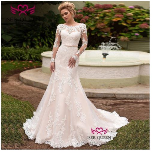 Vestido de Noiva Sereia Manga Longa Todo Bordado, Roupa de Casamento  Feminina Cinderela Noivas Usado 73046914