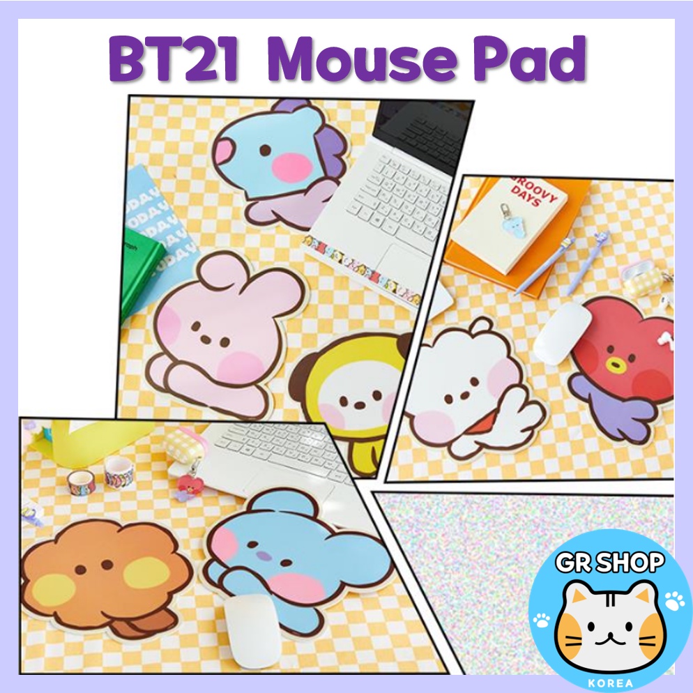 1 PC KPOP BTS BT21 Bonito Antiderrapante Almofada Do Mouse Mat Couro De  Mesa De Jogos De Moda Confortável Para Portátil MacBook Universal CHIMMY  COOKY KOYA MANG RJ SHOOKY TATA - Escorrega