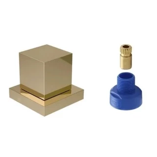 Acabamento Quadrado Metal Dourado + Adaptador Registro Docol P Deca