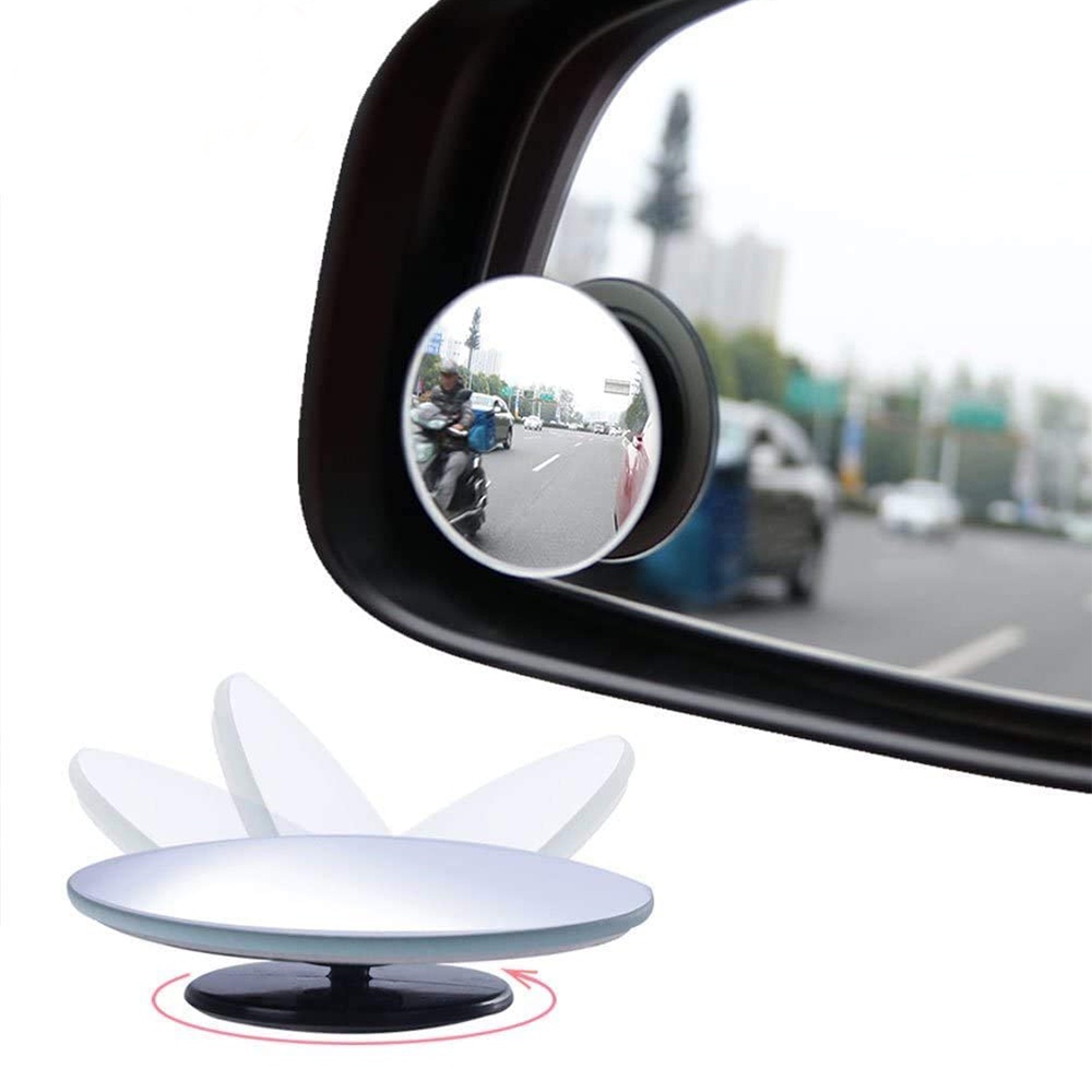2pçs 360 Graus Ajustável Espelho Convexo Para Carro Veículos De Ângulo Inverso Espelhos Sem Aro HD De Ponto Cego