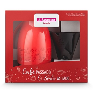 SanRemo Kit Garrafa Térmica Para Café Com Brinde 700 ml Sanremo Bule  Termico para Café Chá Suporte Coador