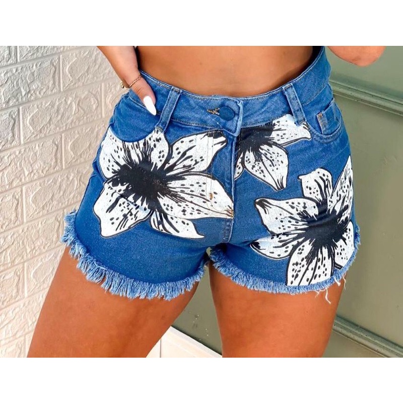 short jeans estampado