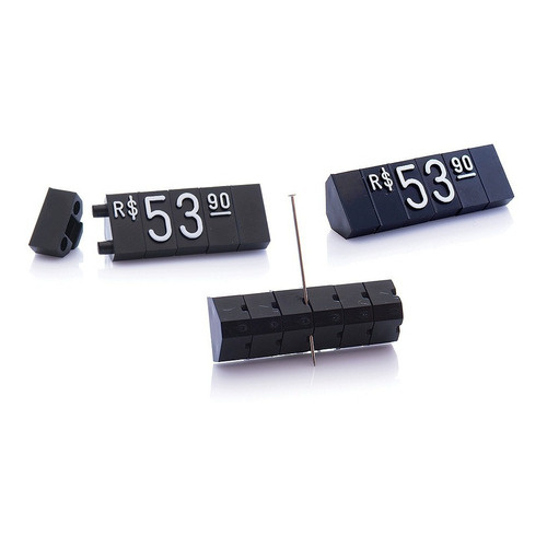 Kit De Preços Para Vitrine 170 Peças - Preto C/ Branco