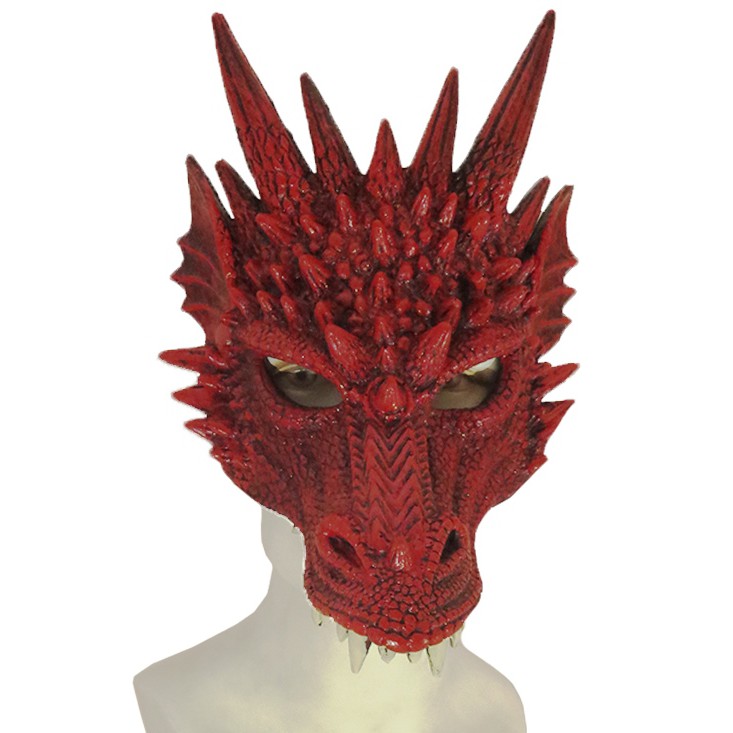 Mascara dragão vermelho game off thrones fantasia