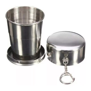 Chaveiro C/ Copo Retrátil Dobrável De Aço Inox 150ml Viagem em Oferta na Shopee