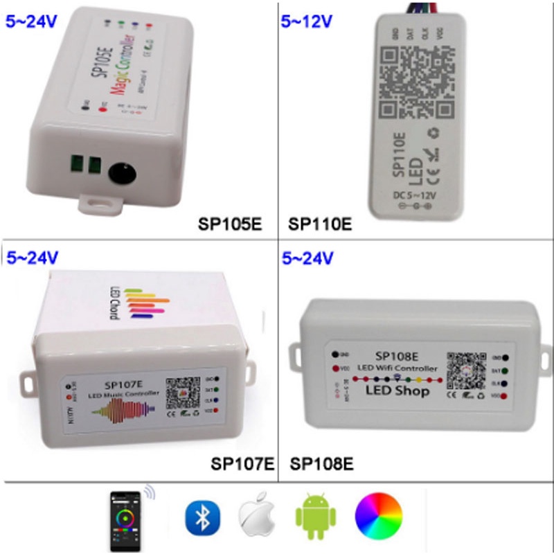 Sp108E Wifi Ws2811 Ws2812B Led Music Controller Sp107E Sk6812 Sp105E ...