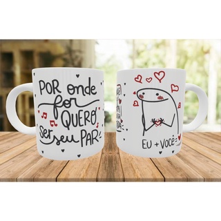 Caneca Com Caixinha Flork Amo Tu meme palito Xicara 325ml divertida