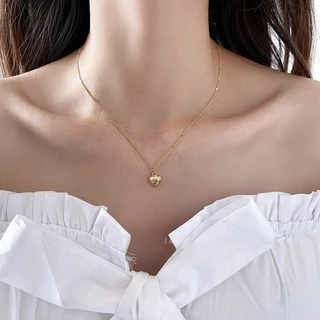 1PC Coreano Amor Coração Pingente Frisado Corrente Colar Para Mulheres Menina Jóias