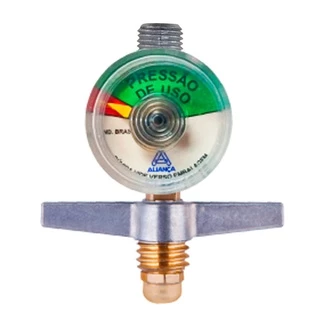 Manômetro E Borboleta 1/8" NPT Para Reguladores Registro De Gás **