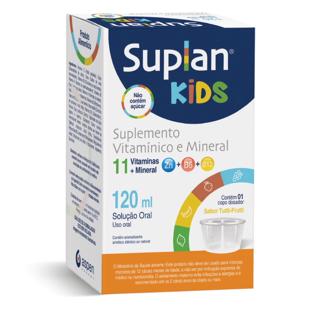 Suplan Kids SUPLEMENTO INFANTIL Solução Oral - Sabor Tutti-Frutti ...