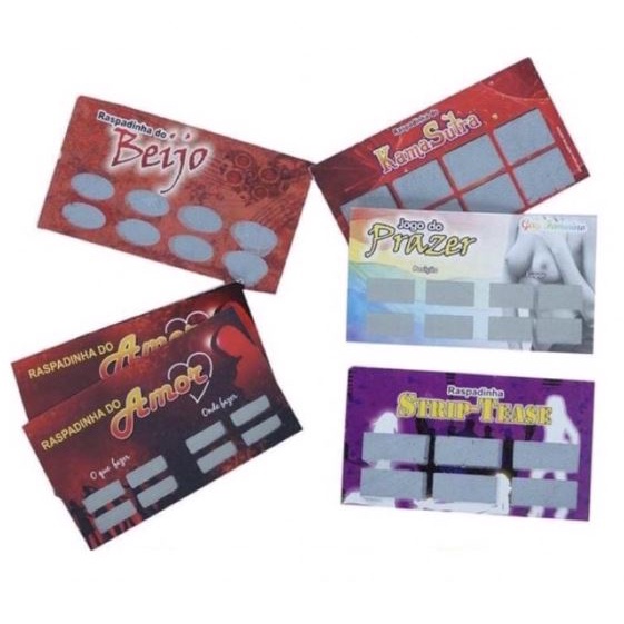 kit contém unidades de jogo erótico raspadinha do amor striptease beijo prazer kama sutra