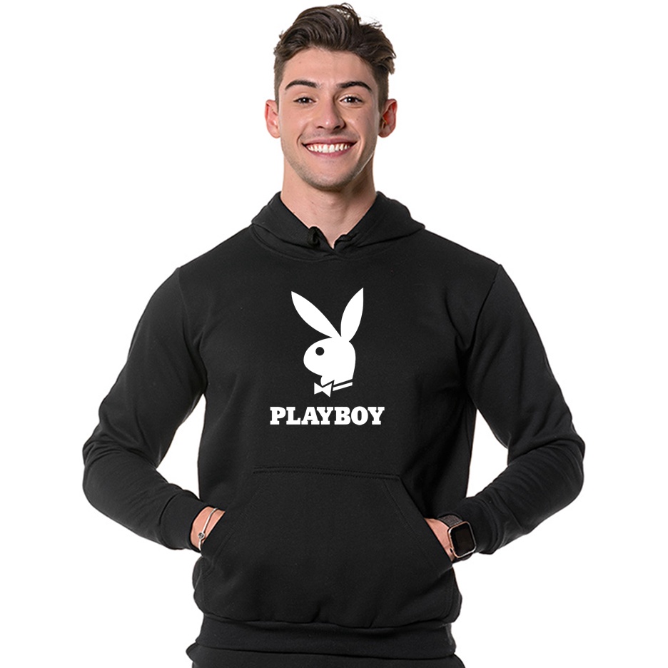 Moletom Masculino Playboy Blusa de Frio Canguru com Capuz | Shopee Brasil