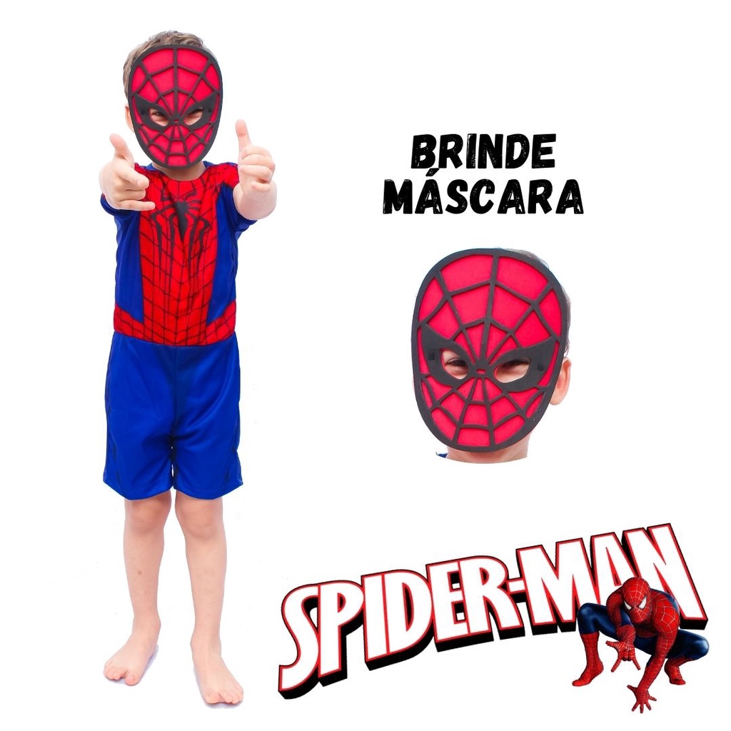 Roupa Infantil Fantasia Festa Aniversário Homem - Aranha