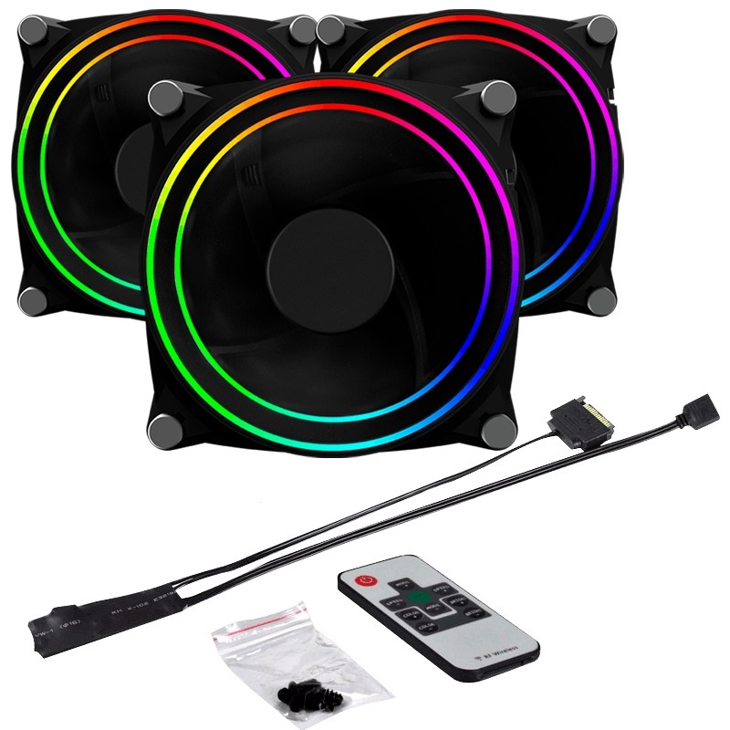 Kit 3 Fan Argb +controladora +contr Remoto Gamemax Big Bowl | Shopee Brasil