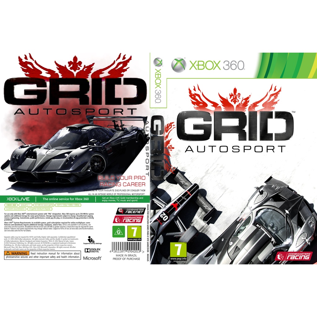Grid Autosport P XBOX360 LTU LT JTAG RGH