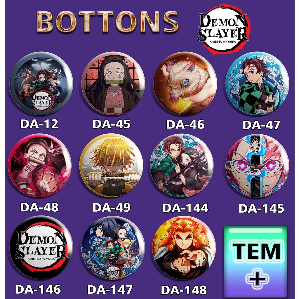 Bottom Kimetsu no Yaib: Demon Slayer Tanjiro Button 3,5 cm