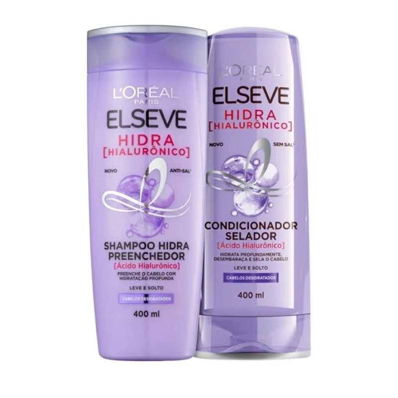 Kit Elseve Hidra Hialurônico Shampoo + Condicionador- 400ml | Shopee Brasil