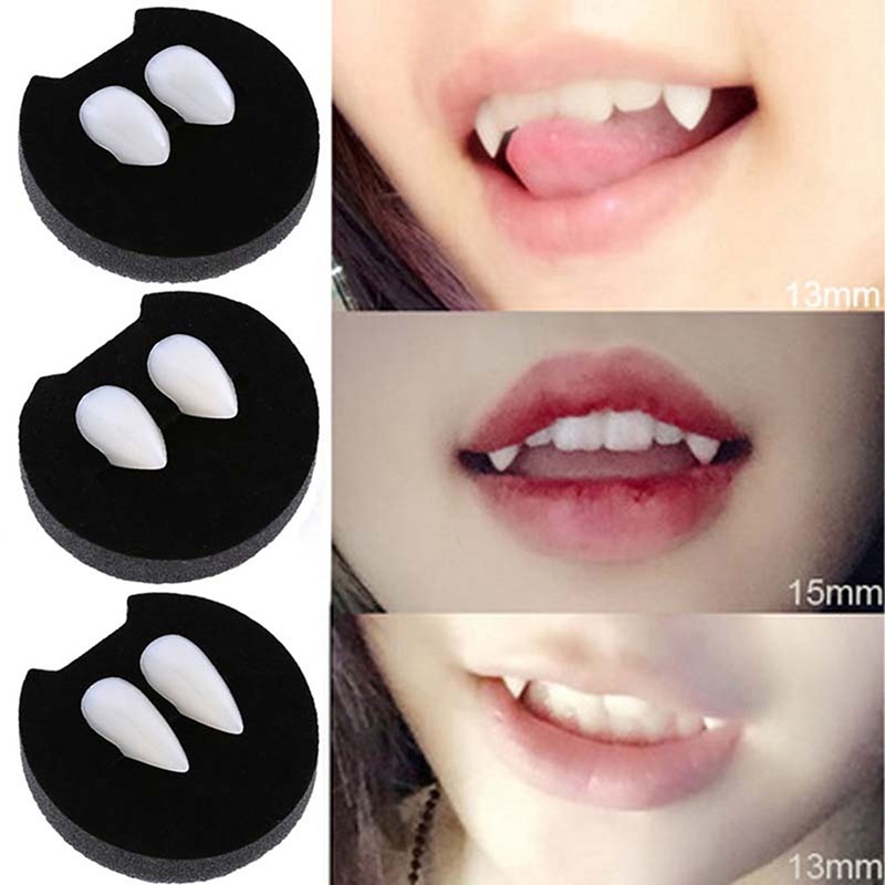 Fangs De Vampiro Luminoso Assustadora Dentes Para Dentadura De