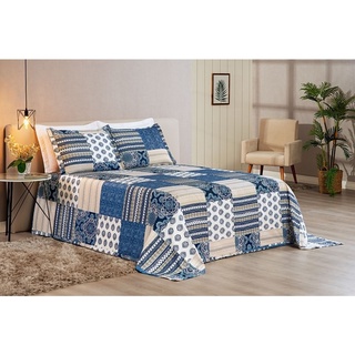 Colcha Cobre Leito Arezzo Colcha Casal Floral Estampado 3pcs Piquet