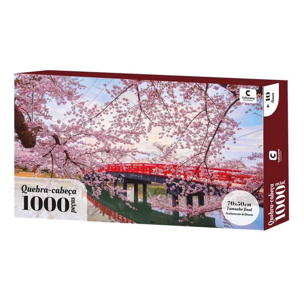 Quebra cabeca 1000 mil peças Flor de Sakura Ceerejeiras em Kyoto