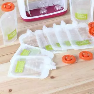 10pcs Bolsas De Alimentos Reutilizáveis Para Purê Orgânico Caseiro Recarregável Bolsa De Armazenamento